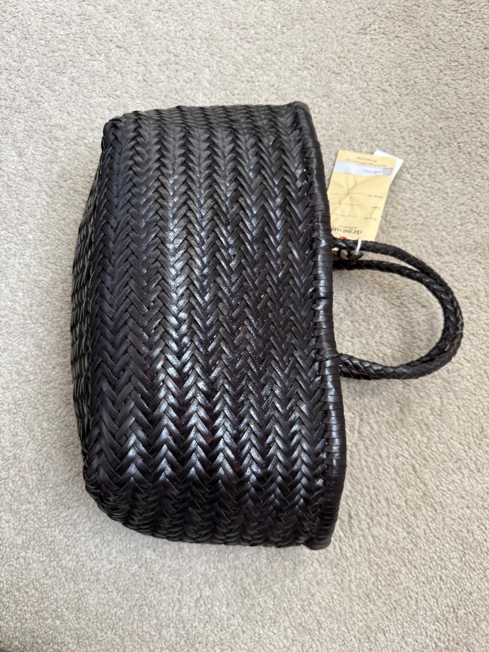 Dragon Diffusion handwoven black leather Triple Jump tote, size Small, NWT - Picture 4 of 13